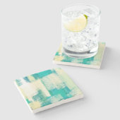 Abstract schilderen | Dynamische kleuren Stenen Onderzetter (Zijkant)