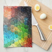 Abstract schilderen | Dynamische kleuren Theedoek (Quarter Fold)