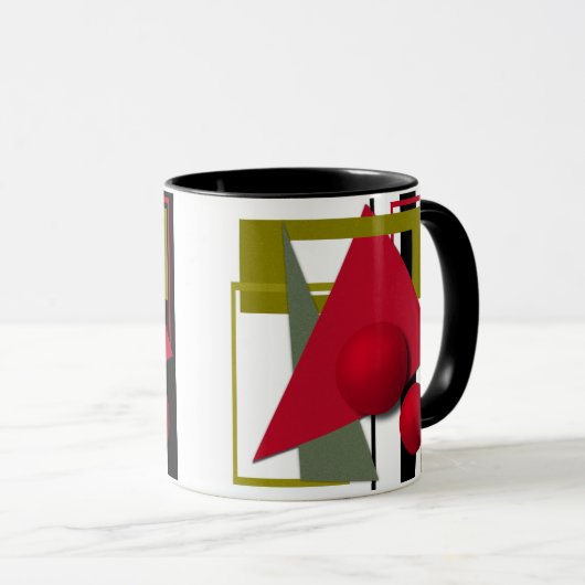 Abstract schilderen, geometrische vormen mok (Voorkant rechts)