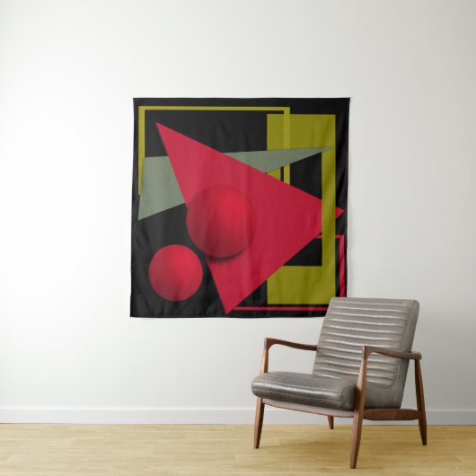 Abstract schilderen, geometrische vormen wandkleed (In Situ (horizontaal))