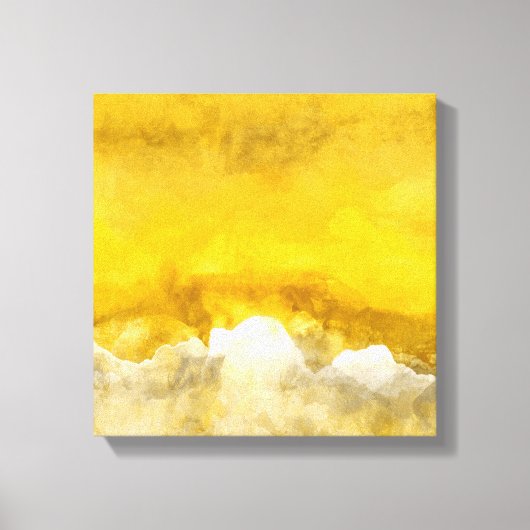 Abstract schilderen, goud, wit, grijs, modern canvas afdruk (Voorkant)