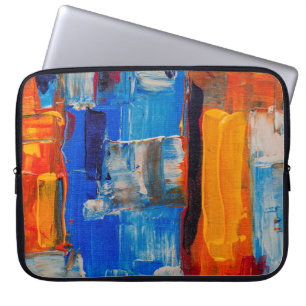 Abstract schilderen met geordende kleur laptop sleeve