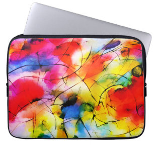 Abstract schilderen met regenboogkleuren laptop sleeve