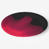 Abstract schilderen met zwarte en rode golven papieren bordje (Gekanteld)