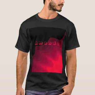 Abstract schilderen met zwarte en rode golven t-shirt