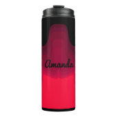 Abstract schilderen met zwarte en rode golven thermosbeker (Voorkant)