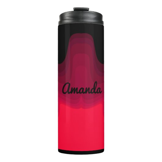 Abstract schilderen met zwarte en rode golven thermosbeker (Voorkant)