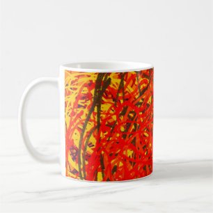 Abstract schilderen op canvas. Handkunst. Colorf Koffiemok