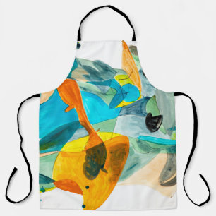 abstract schilderen op papier met levendige kleure schort