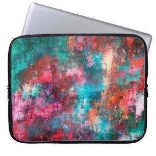 Abstract schilderen. Penseelstreken, verfvlekken. Laptop Sleeve