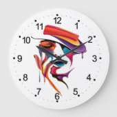 Abstract schilderen Pet kleurrijk Grote Klok (Voorkant)