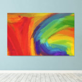 Abstract schilderen | Retro Colorful 16 Canvas Afdruk (Insitu (Houten vloer))
