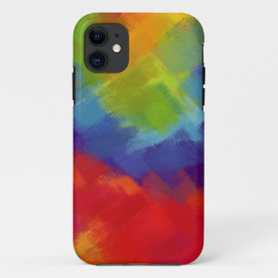 Abstract schilderen   Retro Colorful 43 iPhone 11 Hoesje
