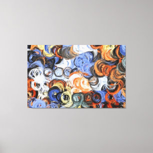 Abstract schilderen   Retro Colorful 7 Canvas Afdruk