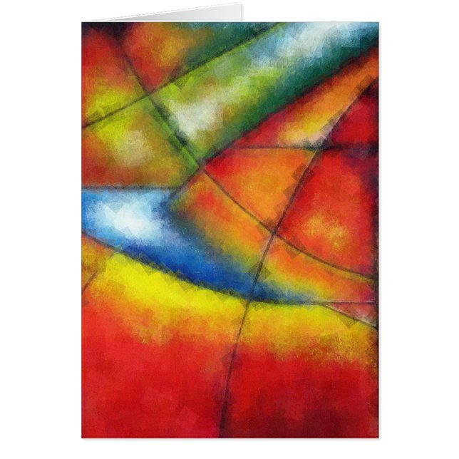 abstract schilderen rood geel groen blauw (Voorkant)