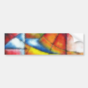 abstract schilderen rood geel groen blauw bumpersticker