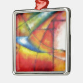 abstract schilderen rood geel groen blauw metalen ornament (Links)
