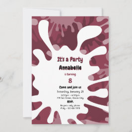 Abstract Schilderen Spatten Rood Kunst Verjaardags Kaart