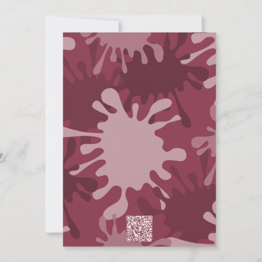 Abstract Schilderen Spatten Rood Kunst Verjaardags Kaart (Achterkant)