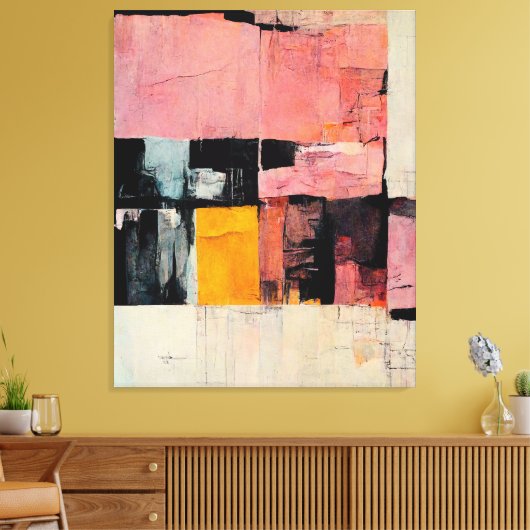 Abstract schilderen "Sunday Survival". canvas afdr (Insitu (Woonkamer))