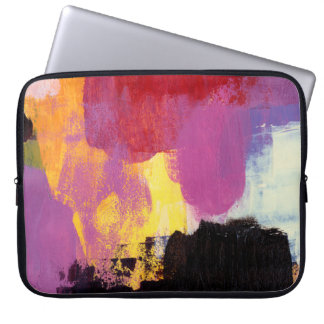 Abstract schilderen. Trendy art style. Heldere kle Laptop Sleeve