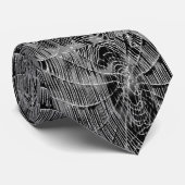 Abstract schilderen van een grijs wit kobweb op zw stropdas (Opgerold)