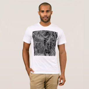 Abstract schilderen van een grijs wit kobweb op zw t-shirt