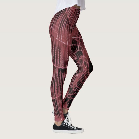 Abstract schilderen van een magenta roze kobweb leggings (Rechts)
