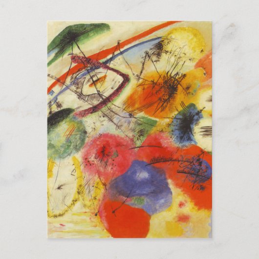 Abstract schilderen van Kandinsky Black Strokes Briefkaart (Voorkant)