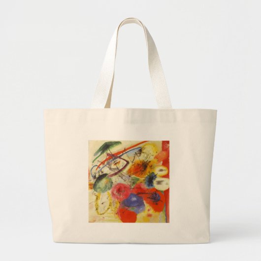 Abstract schilderen van Kandinsky Black Strokes Grote Tote Bag (Voorkant)