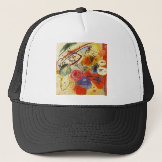 Abstract schilderen van Kandinsky Black Strokes Trucker Pet (Voorkant)