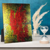 Abstract schilderen van rode bomen in het najaar fotoplaat (Zijkant)