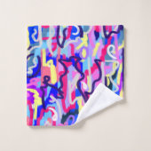 Abstract schilderen van vormen en kleuren bad handdoek (Wasdoekje)