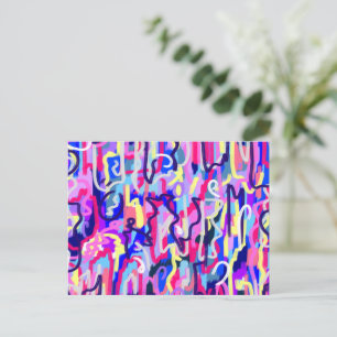 Abstract schilderen van vormen en kleuren briefkaart