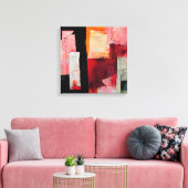Abstract schilderen "vreedzame beloften". Canvas P (Insitu (Woonkamer))