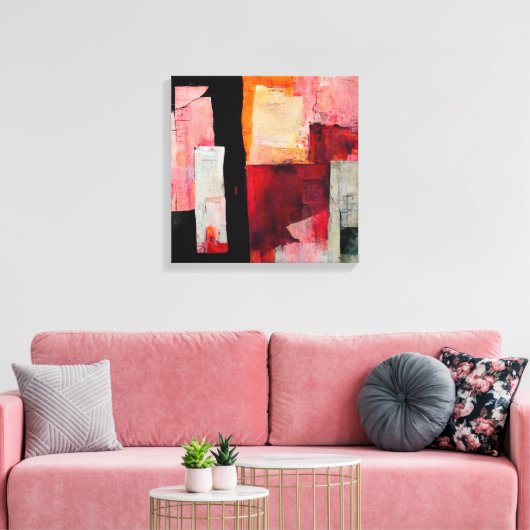 Abstract schilderen "vreedzame beloften". Canvas P (Insitu (Woonkamer))