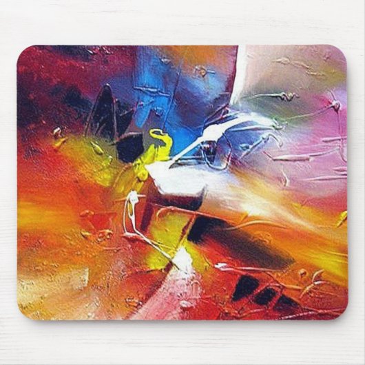Abstract schilderend modern expressionistisch rood muismat (Voorkant)