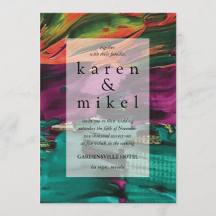 Abstract schilderij Acryl bruiloft uitnodiging