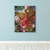 Abstract schilderij "Blàths Cherry" #2 Canvas Afdruk (Insitu (Houten vloer))
