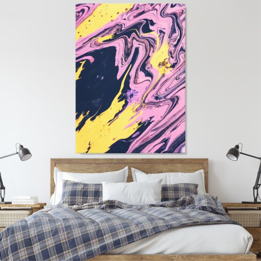 Abstract schilderij canvas afdruk (Insitu (Slaapkamer))