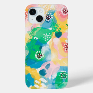 Abstract schilderij cute levendig aquarelpatroon  iPhone 15 mini hoesje