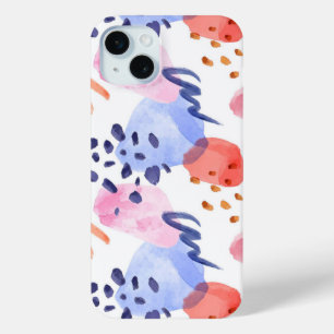 Abstract schilderij cute waterverf patroon iPhone 15 mini hoesje
