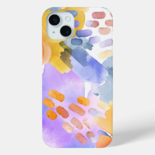 Abstract schilderij cute waterverf patroon iPhone 15 mini hoesje