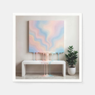 Abstract schilderij druppelend op een bank servet