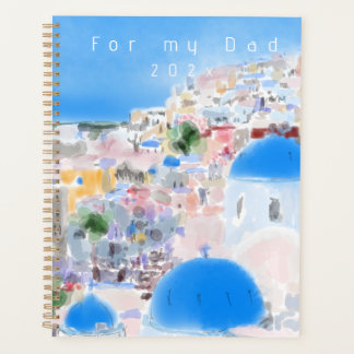 Abstract schilderij Griekenland eiland Santorini o Planner