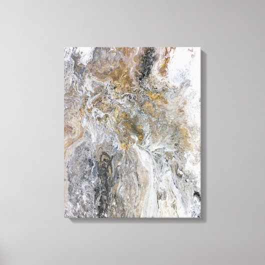 Abstract schilderij grijs zwart goud canvas afdruk (Voorkant)