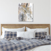Abstract schilderij grijs zwart goud canvas afdruk (Insitu (Slaapkamer))