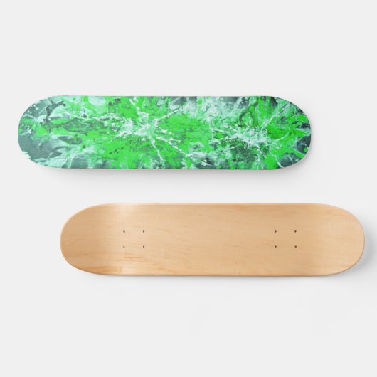 Abstract schilderij | groene splattergrunge skateboard (Horizontaal)