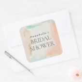 Abstract Schilderij in Pasteltinten Elegante Bruid Vierkante Sticker (Envelop)