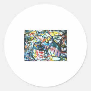 Abstract schilderij Jeff Hankamer Artjunkhaus Art Ronde Sticker